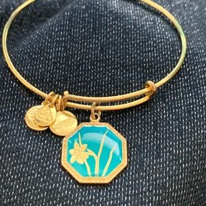 Alex & Ani Birth Flower Charm Bangle